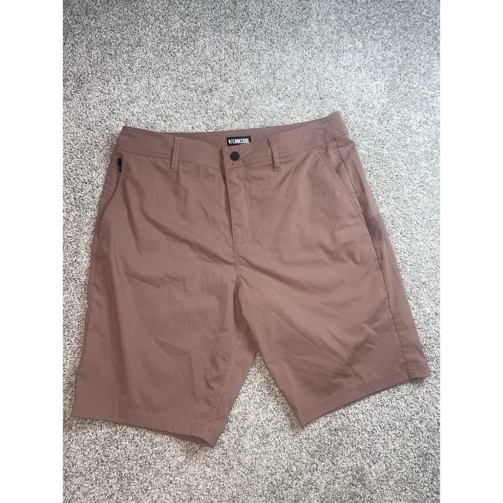 Men's Linksoul Icon Performance Golf Shorts Stretch Rip Stop Rustic‎ Sz 32